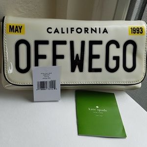 Kate Spade Off We Go License Plate Clutch